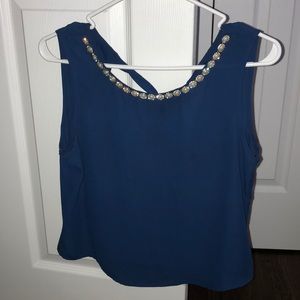 Navy blue dressy top